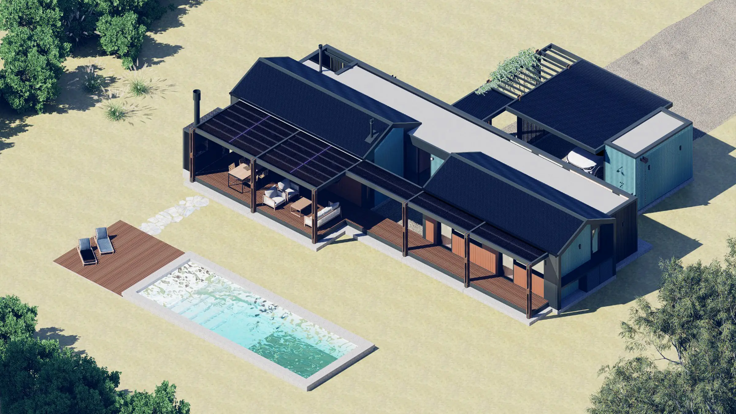 Modo Houses — Render exterior